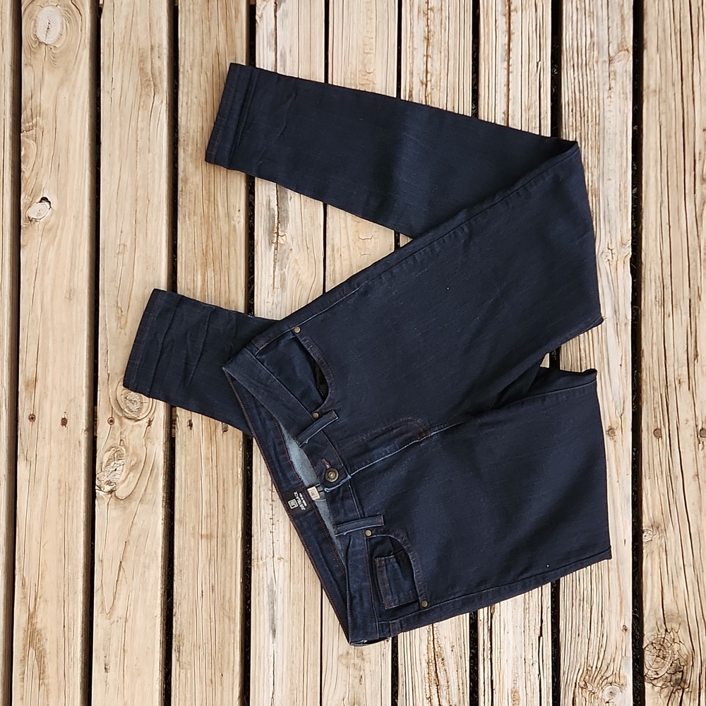 Just Black Dark Wash Blue Jeans Skinny Size 30 Made in USA SF790-30 No Holes